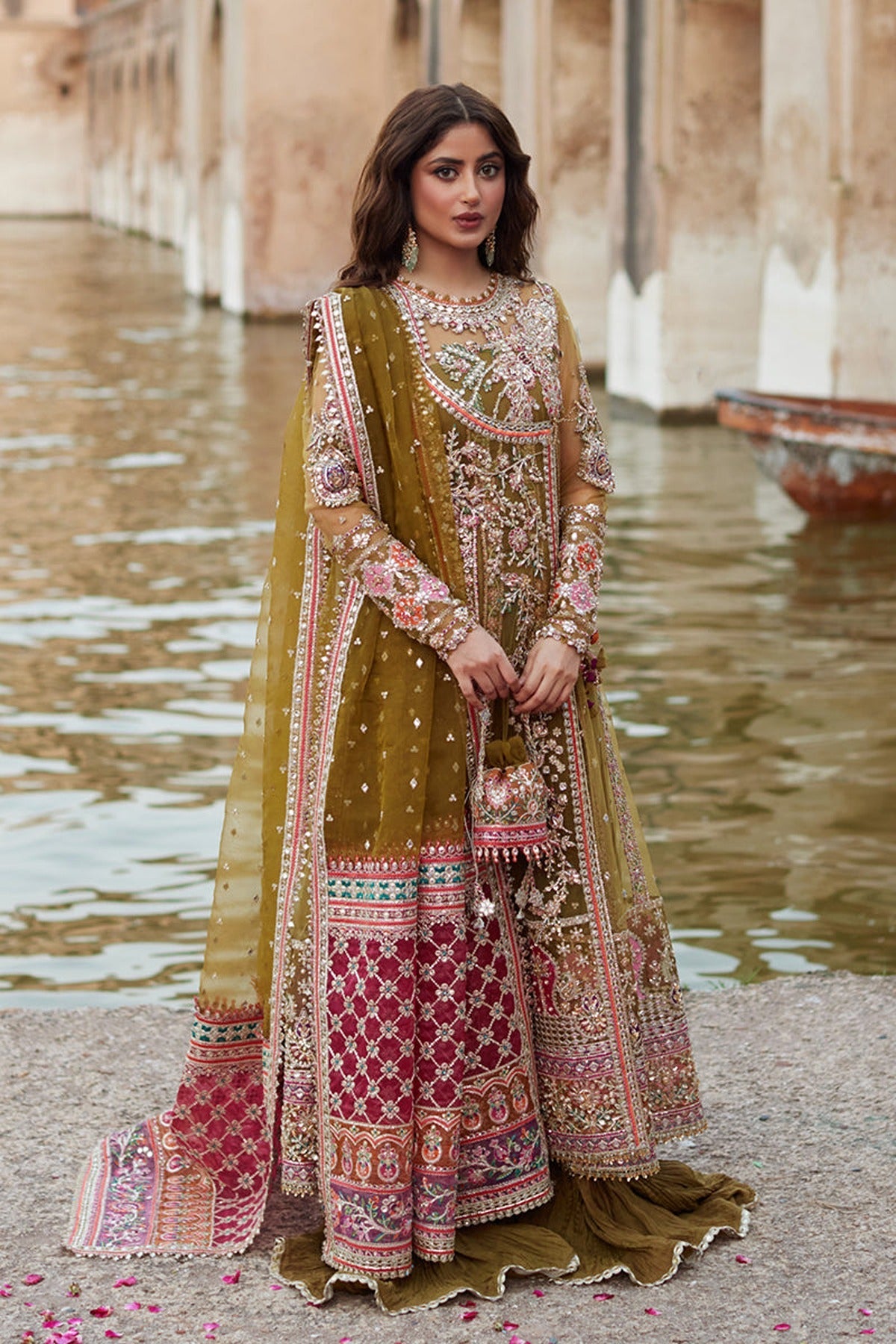 Shadmani by Qalamkar Embroidered Net Suits Unstitched 3 Piece QLM24SM Rameesha - Formals Collection