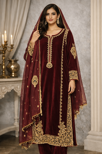 HS | BESPOKE | MAROON VELVET - READY TO SHIP