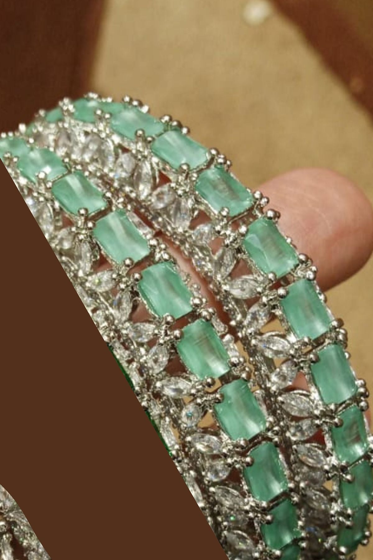 HS | ZIRCON BANGLES | SEA GREEN