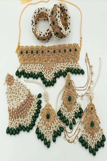 HS | JEWELLERY | BRIDAL SET | GOLDEN GREEN