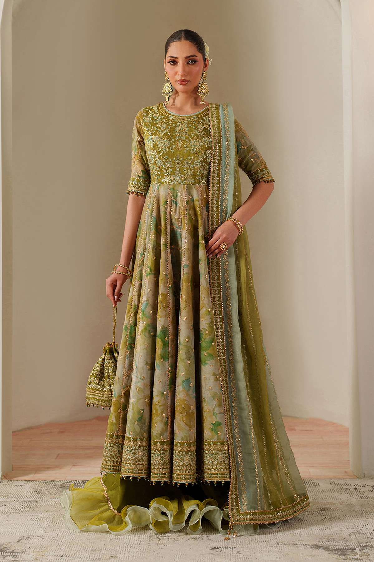 ALIZEH | FLEUR - EMBROIDERED PRINTED CHIFFON | AF-CH-2195-RENEE