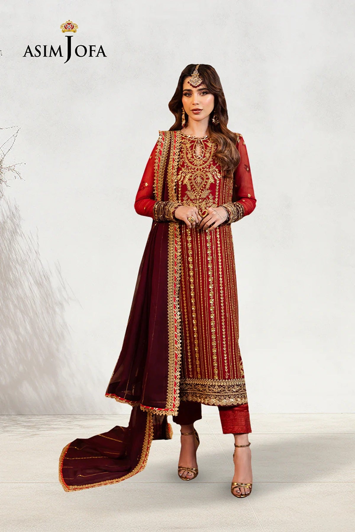 ASIM JOFA | FESTIVE EDIT | AJCD-28 EMBROIDERED CHIFFON