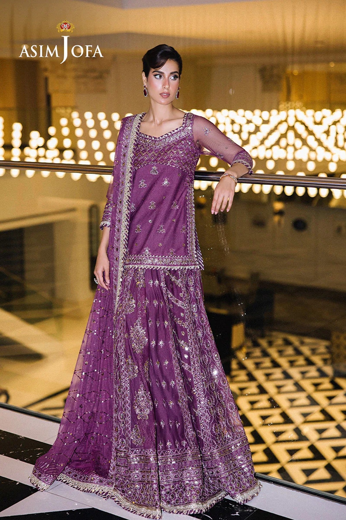 ASIM JOFA | FESTIVE COLLECTION 25 | AJFF-01 EMBROIDERED NET 3 PCS