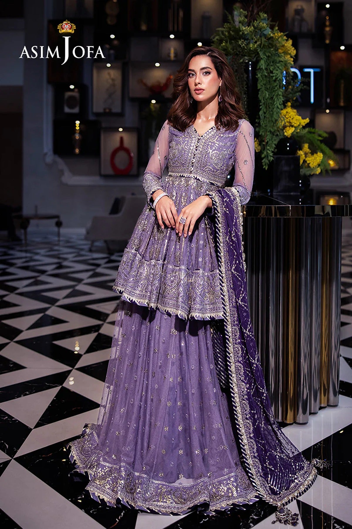 ASIM JOFA | FESTIVE COLLECTION 25 | AJFF-02 EMBROIDERED NET 3 PCS