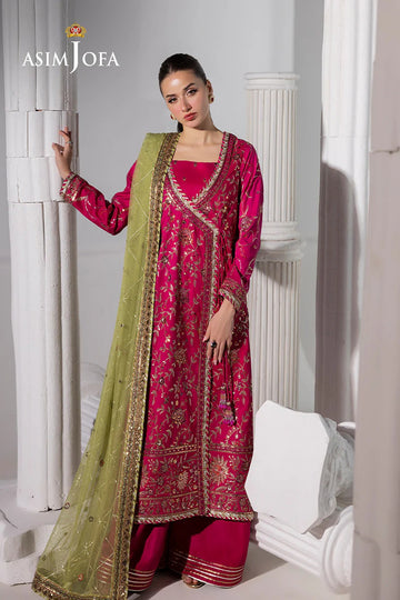 ASIM JOFA | IZEL | AJIZL-06 EMBROIDERED RAW SILK 3 PCS