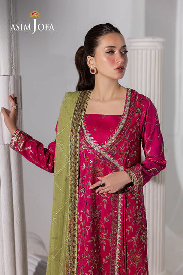 ASIM JOFA | IZEL | AJIZL-06 EMBROIDERED RAW SILK 3 PCS