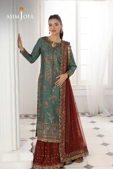 ASIM JOFA | IZEL | AJIZL-07 EMBROIDERED COTTON SILK 3 PCS