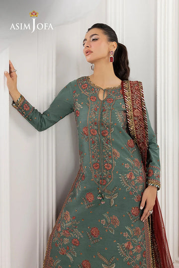 ASIM JOFA | IZEL | AJIZL-07 EMBROIDERED COTTON SILK 3 PCS