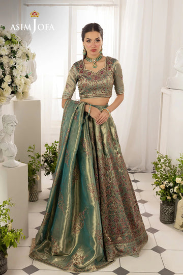 ASIM JOFA | IZEL | AJIZL-10 EMBROIDERED ZARI TISSUE 3 PCS