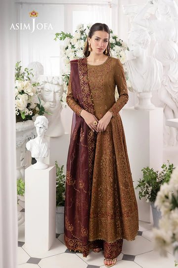 ASIM JOFA | IZEL | AJIZL-13 EMBROIDERED SPUN RAW SILK 3 PCS