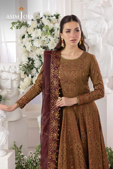 ASIM JOFA | IZEL | AJIZL-13 EMBROIDERED SPUN RAW SILK 3 PCS