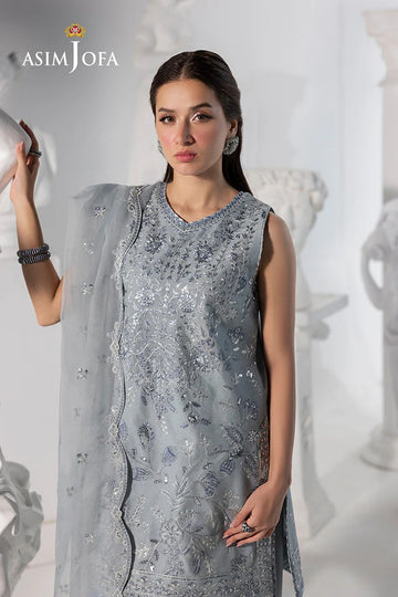 ASIM JOFA | IZEL | AJIZL-17 EMBROIDERED BOSKI SILK 3 PCS