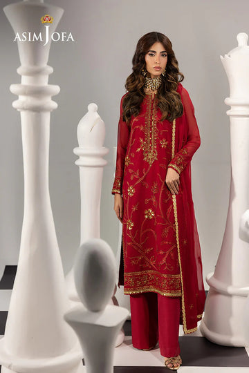 ASIM JOFA | IZEL | AJIZL-19 EMBROIDERED CHIFFON 3 PCS