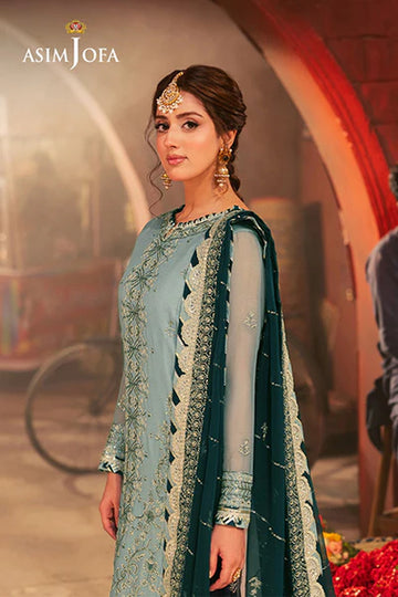 ASIM JOFA | CHAMKEELI | AJKK-17 EMBROIDERED CHIFFON 3 PCS