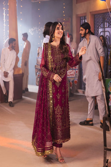 ASIM JOFA | CHAMKEELI | AJKK-18 EMBROIDERED CHIFFON 3 PCS