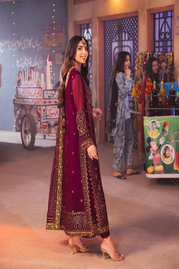 ASIM JOFA | CHAMKEELI | AJKK-18 EMBROIDERED CHIFFON 3 PCS