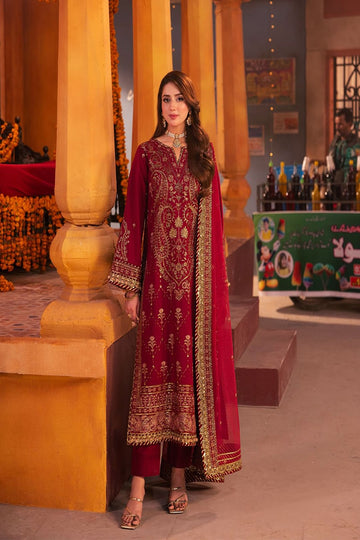 ASIM JOFA | CHAMKEELI | AJKK-19 EMBROIDERED TWISTED SILK 3 PCS