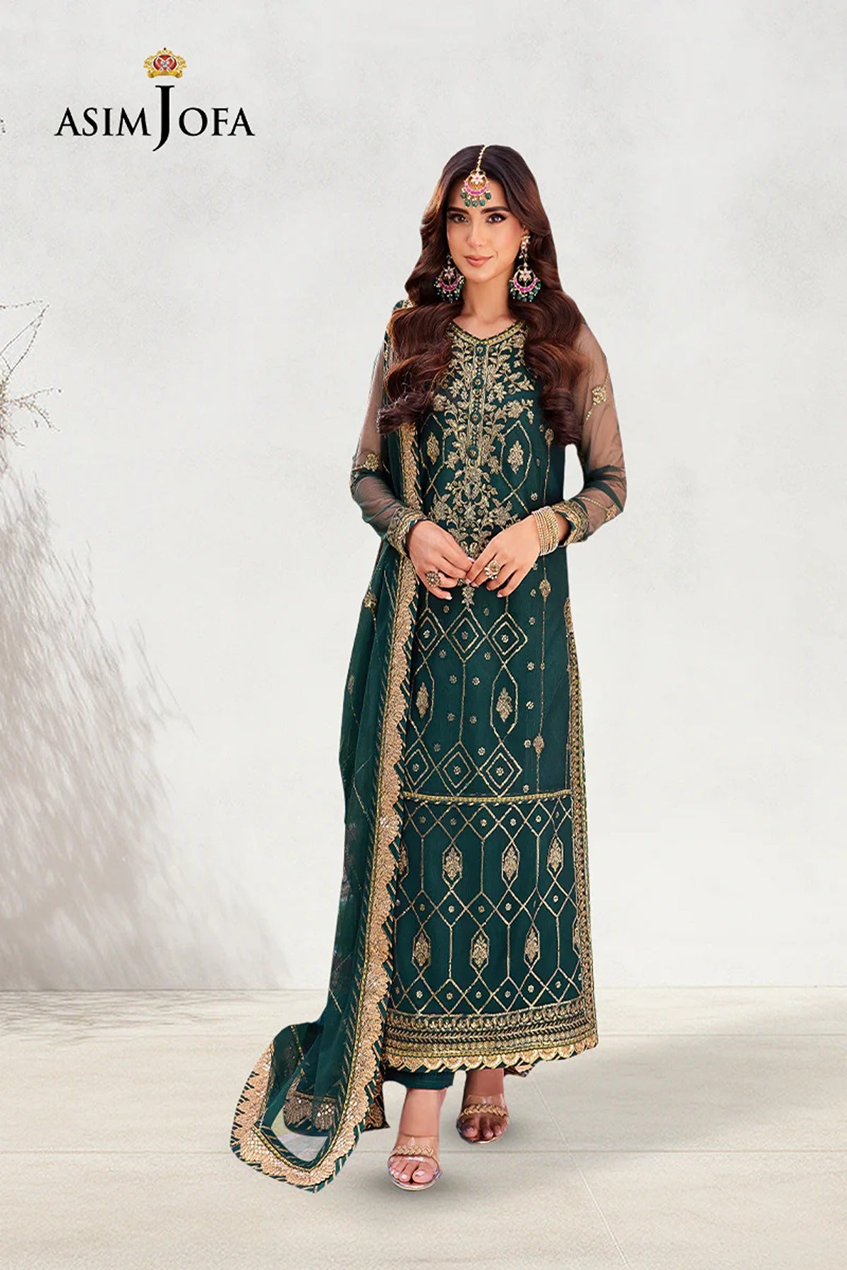 ASIM JOFA | FESTIVE EDIT | AJMJ-23 EMBROIDERED NET