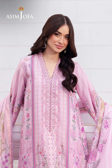 ASIM JOFA | CHARMEUSE SILK | AJRS-03 DIGITALLY PRINTED EMBROIDERED GRIP 3 PCS