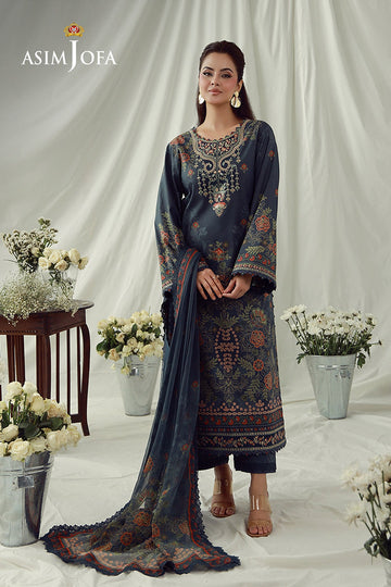 ASIM JOFA | AJ PRINTS 26 | AJUBEP-01 PRINTED EMBROIDERED CAMBRIC 3 PCS