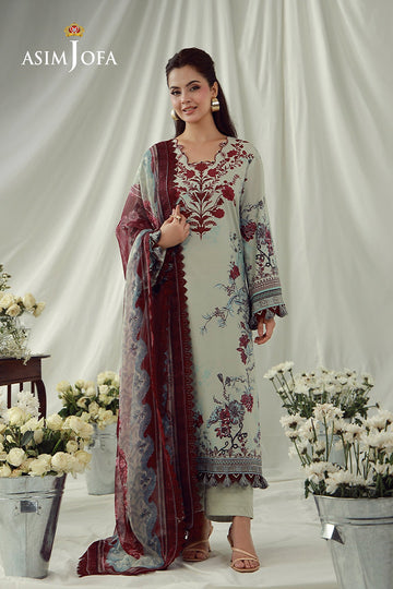 ASIM JOFA | AJ PRINTS 26 | AJUBEP-03 PRINTED EMBROIDERED CAMBRIC 3 PCS