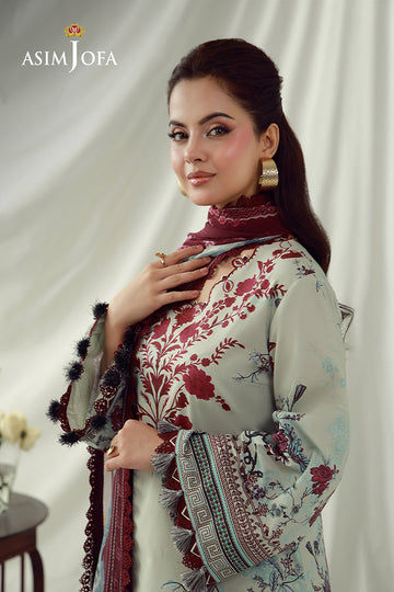 ASIM JOFA | AJ PRINTS 26 | AJUBEP-03 PRINTED EMBROIDERED CAMBRIC 3 PCS