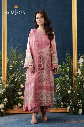 ASIM JOFA | AJ PRINTS 26 | AJUBEP-07 PRINTED EMBROIDERED CAMBRIC 3 PCS