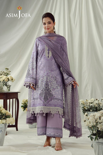 ASIM JOFA | AJ PRINTS 26 | AJUBEP-08 PRINTED EMBROIDERED CAMBRIC 3 PCS