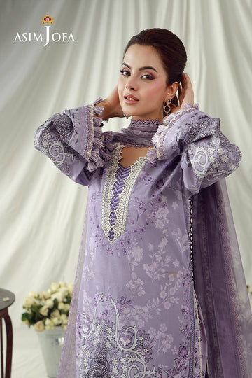 ASIM JOFA | AJ PRINTS 26 | AJUBEP-08 PRINTED EMBROIDERED CAMBRIC 3 PCS