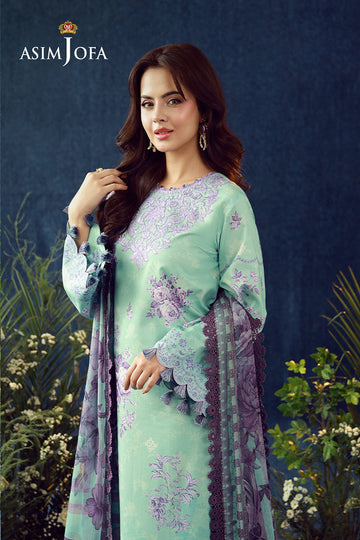 ASIM JOFA | AJ PRINTS 26 | AJUBEP-09 PRINTED EMBROIDERED CAMBRIC 3 PCS