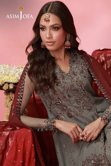 ASIM JOFA | FESTIVE WEAR 26 | AJUFC-14 EMBROIDERED POLY NET 3 PCS