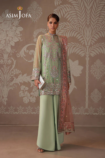 ASIM JOFA | WEDDING FESTIVE 26 | AJULD-10 EMBROIDERED POLY NET 3 PCS
