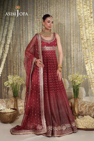 ASIM JOFA | LUXURY FESTIVE 26 | AJULFE-01 EMBROIDERED POLY NET 3 PCS