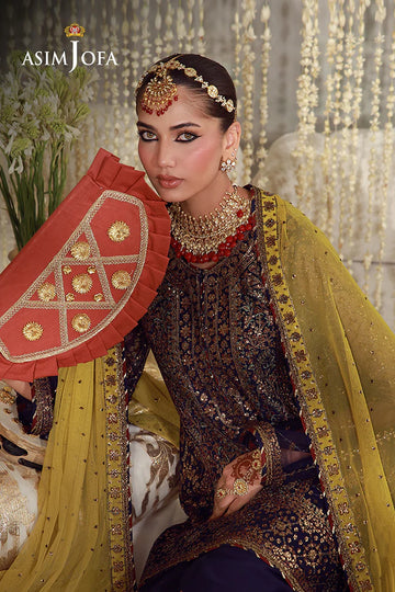ASIM JOFA | LUXURY FESTIVE 26 | AJULFE-04 EMBROIDERED POLY NET 3 PCS