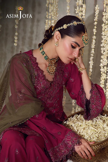 ASIM JOFA | LUXURY FESTIVE 26 | AJULFE-06 EMBROIDERED RAW SILK 3 PCS