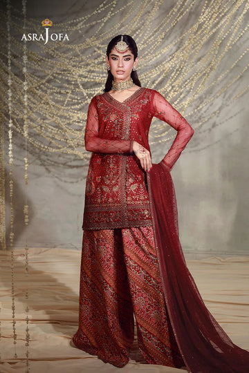 ASIM JOFA | LUXURY FESTIVE 26 | AJULFE-08 EMBROIDERED POLY NET 3 PCS