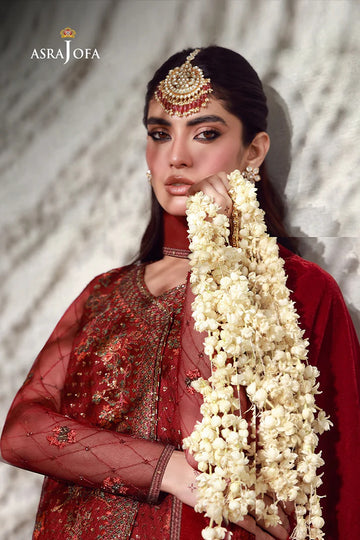 ASIM JOFA | LUXURY FESTIVE 26 | AJULFE-08 EMBROIDERED POLY NET 3 PCS