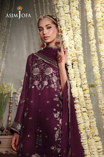 ASIM JOFA | LUXURY FESTIVE 26 | AJULFE-11 EMBROIDERED CHIFFON 3 PCS