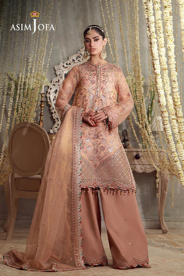 ASIM JOFA | LUXURY FESTIVE 26 | AJULFE-12 EMBROIDERED ZARI CHECK NET 3 PCS
