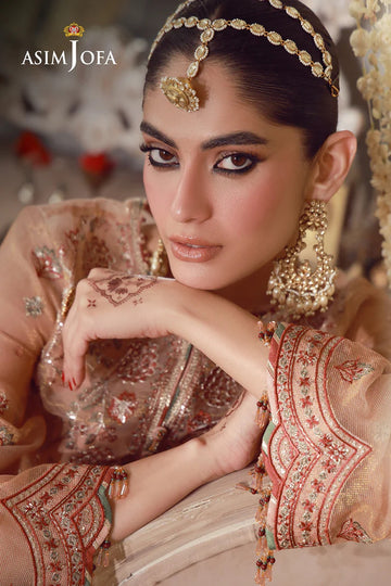ASIM JOFA | LUXURY FESTIVE 26 | AJULFE-12 EMBROIDERED ZARI CHECK NET 3 PCS