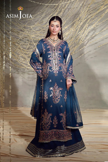ASIM JOFA | LUXURY FESTIVE 26 | AJULFE-13 EMBROIDERED SLUB LAWN 3 PCS