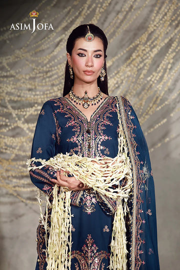 ASIM JOFA | LUXURY FESTIVE 26 | AJULFE-13 EMBROIDERED SLUB LAWN 3 PCS