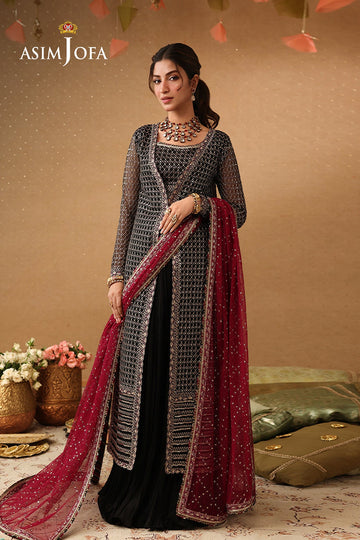 ASIM JOFA | KINZA FESTIVE EDIT | AJULIF-01 EMBROIDERED POLY NET 3 PCS