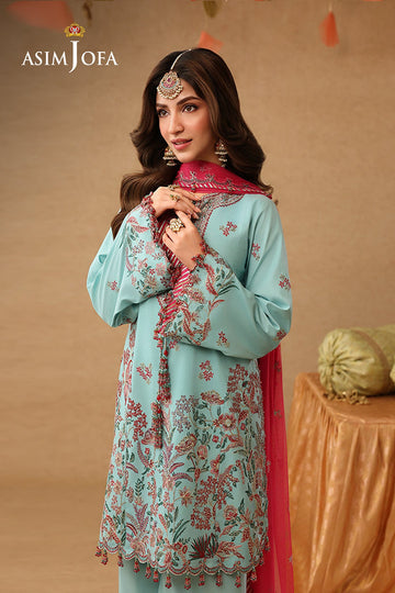 ASIM JOFA | KINZA FESTIVE EDIT | AJULIF-02 EMBROIDERED RAW SILK 3 PCS