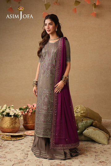 ASIM JOFA | KINZA FESTIVE EDIT | AJULIF-03 EMBROIDERED PAPER COTTON 3 PCS