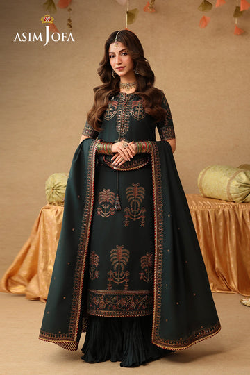ASIM JOFA | KINZA FESTIVE EDIT | AJULIF-06 EMBROIDERED PAPER COTTON 3 PCS