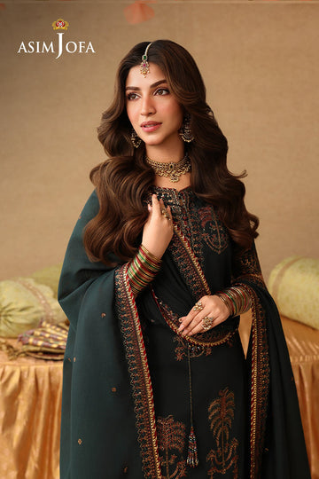 ASIM JOFA | KINZA FESTIVE EDIT | AJULIF-06 EMBROIDERED PAPER COTTON 3 PCS