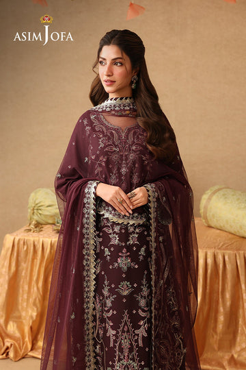 ASIM JOFA | KINZA FESTIVE EDIT | AJULIF-07 EMBROIDERED TWISTED SILK 3 PCS