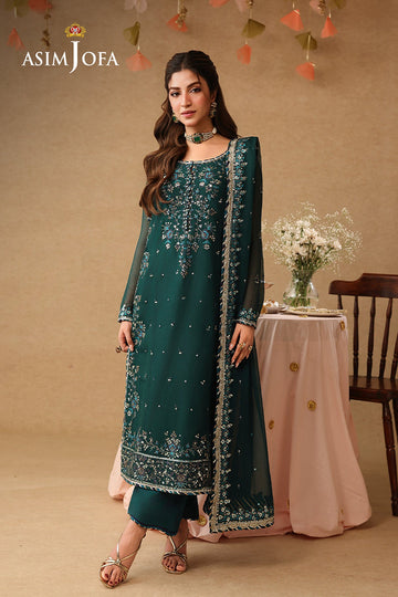 ASIM JOFA | KINZA FESTIVE EDIT | AJULIF-10 EMBROIDERED CHIFFON 3 PCS