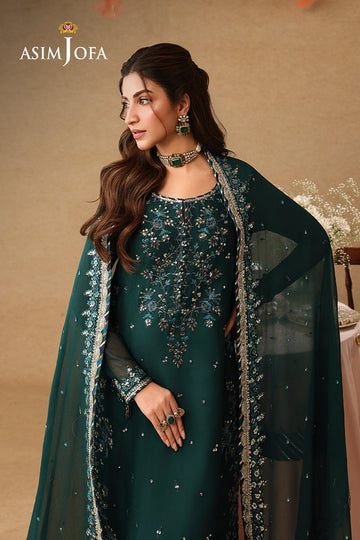 ASIM JOFA | KINZA FESTIVE EDIT | AJULIF-10 EMBROIDERED CHIFFON 3 PCS